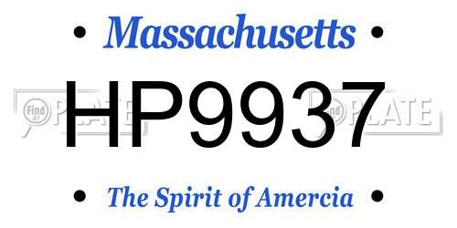 HP9937 Massachusetts License Plate