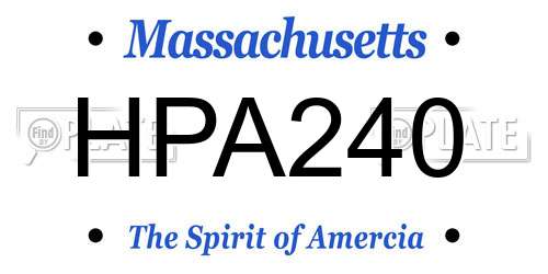 HPA240 Massachusetts License Plate