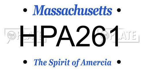 HPA261 Massachusetts License Plate