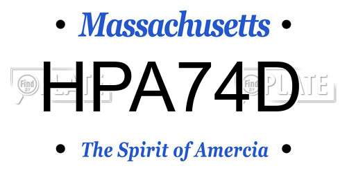 HPA74D Massachusetts License Plate