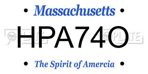 HPA74O Massachusetts License Plate