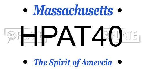HPAT40 Massachusetts License Plate