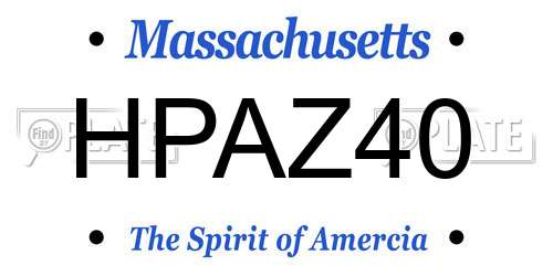 HPAZ40 Massachusetts License Plate
