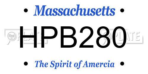 HPB280 Massachusetts License Plate