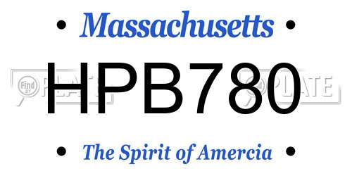 HPB780 Massachusetts License Plate