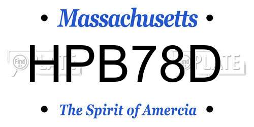 HPB78D Massachusetts License Plate