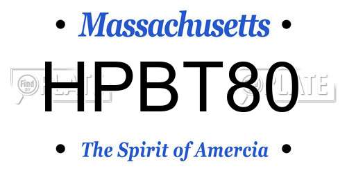 HPBT80 Massachusetts License Plate