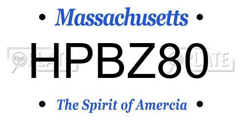 HPBZ80 Massachusetts License Plate