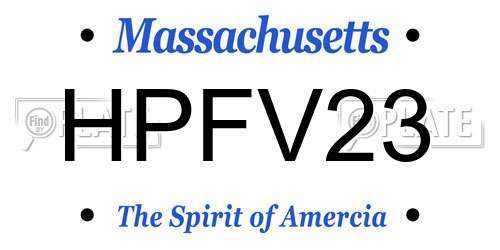 HPFV23 Massachusetts License Plate