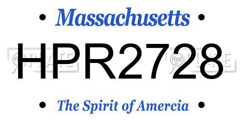 HPR2728 Massachusetts License Plate