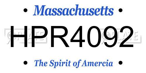 HPR4092 Massachusetts License Plate