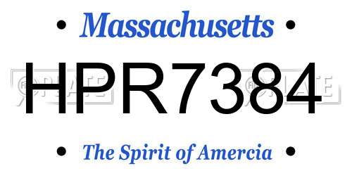 HPR7384 Massachusetts License Plate