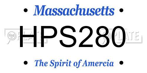 HPS280 Massachusetts License Plate