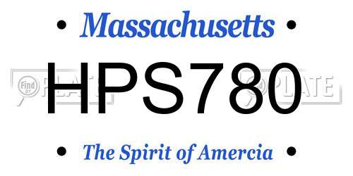HPS780 Massachusetts License Plate