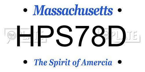 HPS78D Massachusetts License Plate