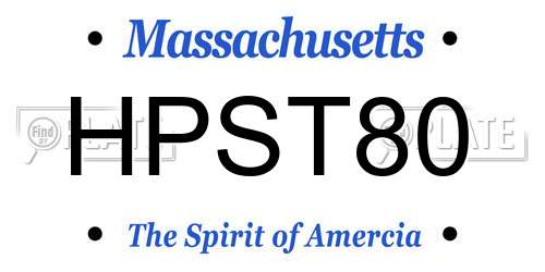HPST80 Massachusetts License Plate