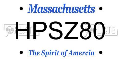 HPSZ80 Massachusetts License Plate
