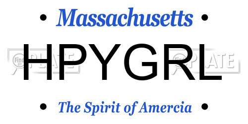HPYGRL Massachusetts License Plate