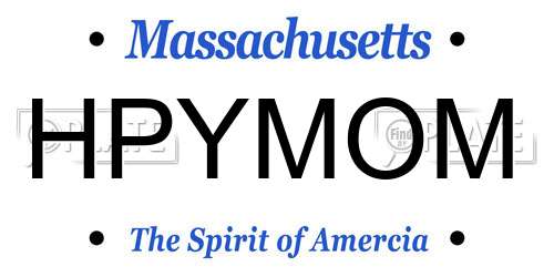 HPYMOM Massachusetts License Plate