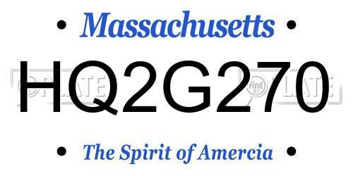 HQ2G270 Massachusetts License Plate