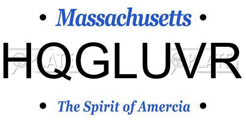 HQGLUVR Massachusetts License Plate