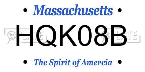 HQK08B Massachusetts License Plate