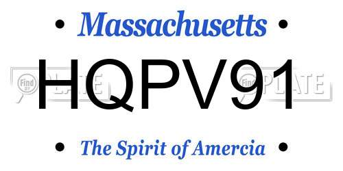 HQPV91 Massachusetts License Plate