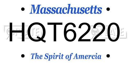 HQT6220 Massachusetts License Plate