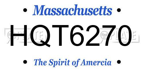 HQT6270 Massachusetts License Plate