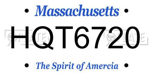 HQT6720 Massachusetts License Plate