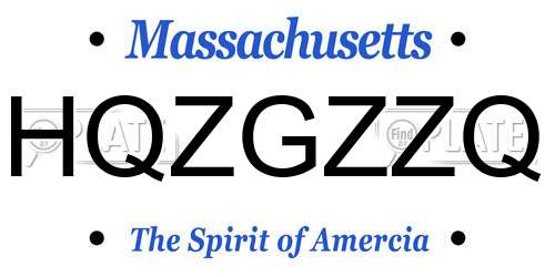 HQZGZZQ Massachusetts License Plate