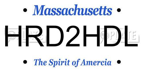 HRD2HDL Massachusetts License Plate