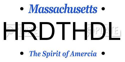 HRDTHDL Massachusetts License Plate