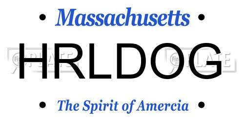 HRLDOG Massachusetts License Plate