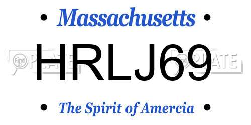 HRLJ69 Massachusetts License Plate