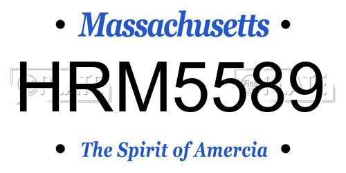 HRM5589 Massachusetts License Plate