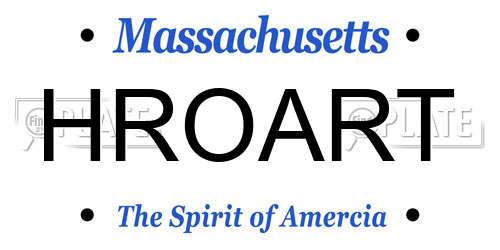 HROART Massachusetts License Plate
