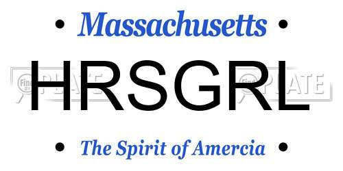 HRSGRL Massachusetts License Plate