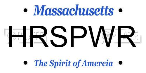 HRSPWR Massachusetts License Plate