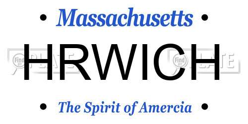 HRWICH Massachusetts License Plate