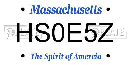 HS0E5Z Massachusetts License Plate