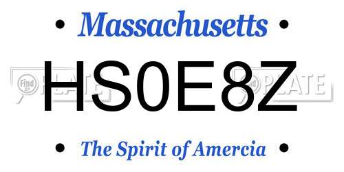 HS0E8Z Massachusetts License Plate