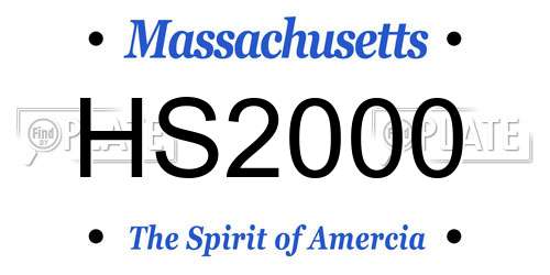 HS2000 Massachusetts License Plate