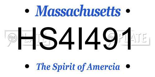 HS4I491 Massachusetts License Plate