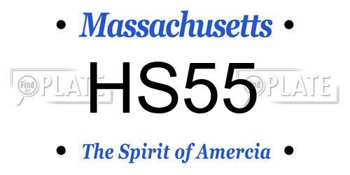 HS55 Massachusetts License Plate