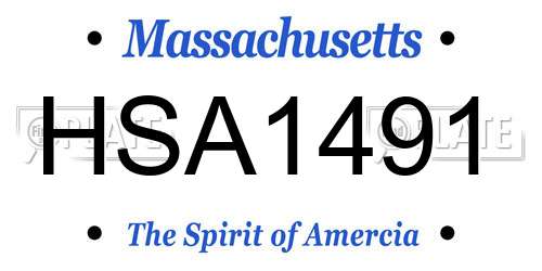 HSA1491 Massachusetts License Plate