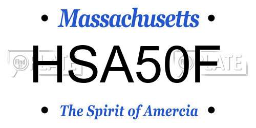 HSA50F Massachusetts License Plate