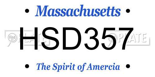 HSD357 Massachusetts License Plate