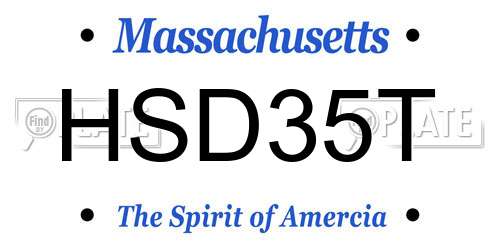 HSD35T Massachusetts License Plate