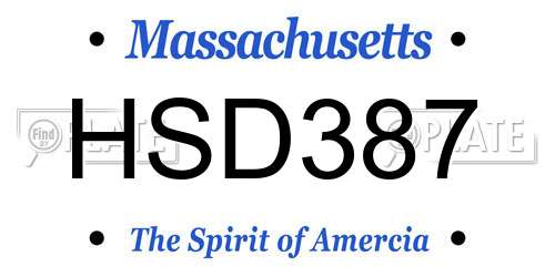 HSD387 Massachusetts License Plate